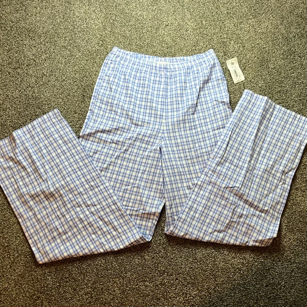Altar'd State Blue Checkered Wide Leg Pants - Picture 3 of 5